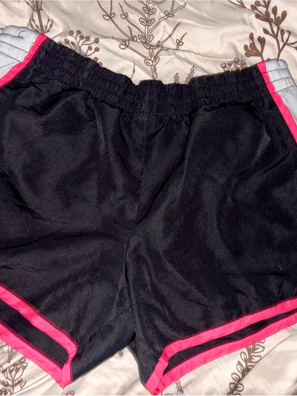 Danskin Now Black Athletic Shorts with Pink Trim